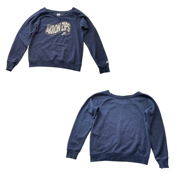 Russell Akron Zips University of Akron UA Sweatshirt Blue Size Large Junior Vtg - Picture 5 of 5